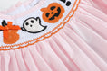 Load image into Gallery viewer, Pink and Orange Gingham Boo Smocked Bishop Dress