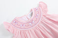 Load image into Gallery viewer, Pink and White Bows Smocked Bishop Dress