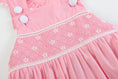 Load image into Gallery viewer, Pink and White Flower Smocked Ruffle Romper