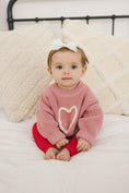 Load image into Gallery viewer, Pink Heart Hand Embroidered Sweater
