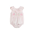 Load image into Gallery viewer, Pink Petal Collared Smocked Bubble Romper