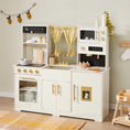 Load image into Gallery viewer, Tiny Land® Iconic Wooden Play Kitchen – Cream Pretend Cooking Set for Kids