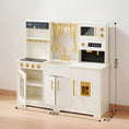 Load image into Gallery viewer, Tiny Land® Iconic Wooden Play Kitchen – Cream Pretend Cooking Set for Kids