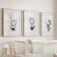 Load image into Gallery viewer, Black White Gender-Neutral Nursery Art Set. Lion Tiger Zebra