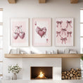Load image into Gallery viewer, Coquette Cherry Wall Art Set of 3. Pink Romantic Decor