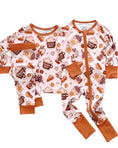 Load image into Gallery viewer, Bamboo Zip Romper | Pumpkin Spice