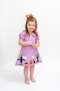 Load image into Gallery viewer, Purple Halloween Scene Girls Dress