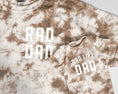 Load image into Gallery viewer, Tie Dye Rad Dad and Rad Like Dad Matching Tees and Baby Bodysuits