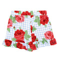 Load image into Gallery viewer, Two-Piece Short Sleeve + Shorts Ruffle Set - Blue Gingham + Red Roses
