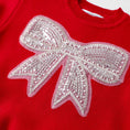 Load image into Gallery viewer, Red Sweater with Glitter Bow