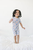 Load image into Gallery viewer, Red White & Blooms 2pc Bamboo Pajamas *see size notes