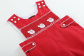 Load image into Gallery viewer, Red & White Santa Smocked Overalls