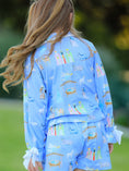 Load image into Gallery viewer, Blue Christmas Nativity Pattern Girls Pajamas Set
