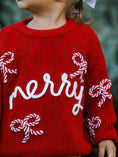 Load image into Gallery viewer, Mom and Me Winter Christmas Red "merry" Pullover Sweater