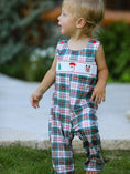 Load image into Gallery viewer, Christmas Jonjon Plaid Smocking Embroidered Boys Romper