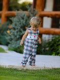 Load image into Gallery viewer, Christmas Jonjon Plaid Smocking Embroidered Boys Romper