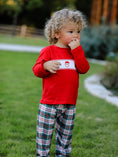 Load image into Gallery viewer, Christmas Plaid Smocking Embroidered Boys Set