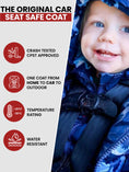 Load image into Gallery viewer, Car Seat Coat | The Road Coat Down - Navy Raptor Print