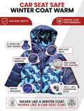 Load image into Gallery viewer, Car Seat Coat | The Road Coat Down - Navy Raptor Print
