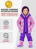 Load image into Gallery viewer, Car Seat Coat | The Road Coat Down - Unicorn Print
