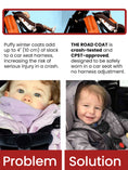 Load image into Gallery viewer, Car Seat Coat | The Road Coat Down - Navy Raptor Print