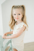 Load image into Gallery viewer, Ruffle Ribbed Short Set - Cream