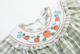 Load image into Gallery viewer, Sage Green Gingham Pumpkin Smocked Romper