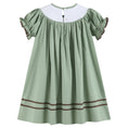 Load image into Gallery viewer, Sage Green Turkey Smocked Bishop Dress