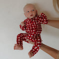 Load image into Gallery viewer, Bamboo Zip Pajamas | Scarlet Gingham