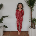 Load image into Gallery viewer, Bamboo Two Piece Pajamas | Scarlet Gingham