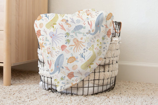 Baby Animals Pastel colors - Vintage Baby Blanket