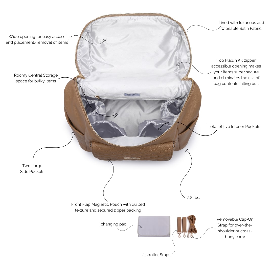 Signature Diaper Bag Latte Brown