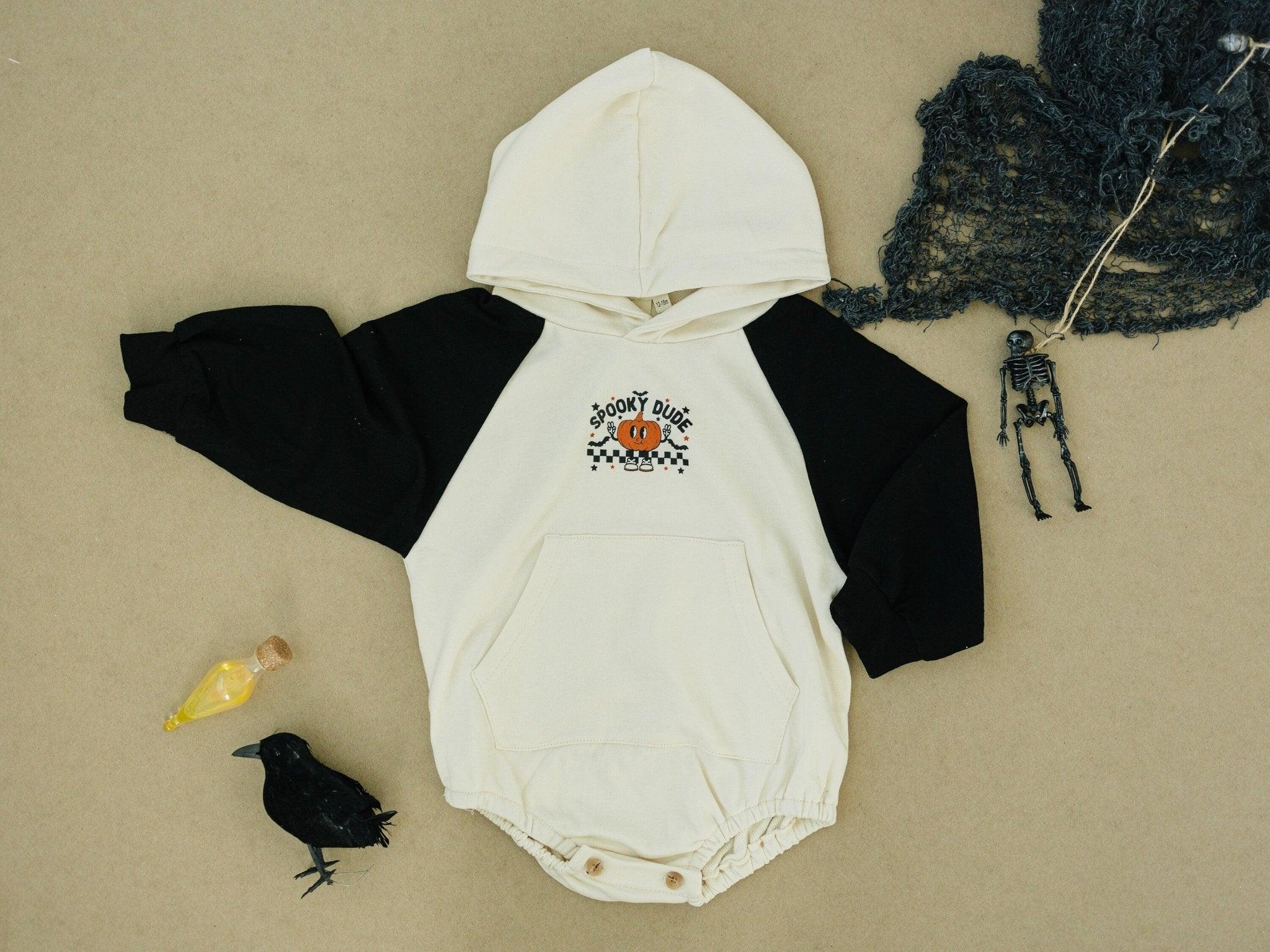 Spooky Dude Hooded Sweatshirt Romper *3-6m left