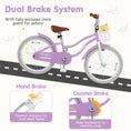Load image into Gallery viewer, 20 Inch Kids Bike with Helmet Protective Set Purple