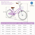 Load image into Gallery viewer, 20 Inch Kids Bike with Helmet Protective Set Purple