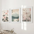 Load image into Gallery viewer, Japandi Style Set of 3 Wall Art. Floral and Mountain Prints