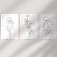 Load image into Gallery viewer, Black and White Botanical Prints. Modern Minimalist Line Art
