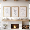 Load image into Gallery viewer, Black and White Botanical Prints. Modern Minimalist Line Art