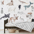 Load image into Gallery viewer, Arctic Animal Friends - Fabric Nursery Wall Art Decals