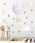 Load image into Gallery viewer, Baby animal inside Hot Air Balloon - Fabric Nursery Wall Art Decals
