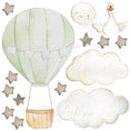 Load image into Gallery viewer, Baby animal inside Hot Air Balloon - Fabric Nursery Wall Art Decals