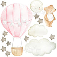 Load image into Gallery viewer, Baby animal inside Hot Air Balloon - Fabric Nursery Wall Art Decals
