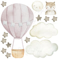 Load image into Gallery viewer, Baby animal inside Hot Air Balloon - Fabric Nursery Wall Art Decals