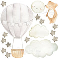 Load image into Gallery viewer, Baby animal inside Hot Air Balloon - Fabric Nursery Wall Art Decals