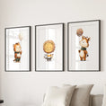 Load image into Gallery viewer, Woodland Jungle Set of 3 Prints. Lion, Giraffe, Tiger Art