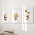 Load image into Gallery viewer, Woodland Jungle Set of 3 Prints. Lion, Giraffe, Tiger Art
