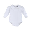 Load image into Gallery viewer, White Lace Collared Girls Long Sleeve Bodysuit Romper