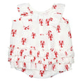 Load image into Gallery viewer, Sleeveless Bubble Romper with Ruffles - Lobster