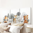 Load image into Gallery viewer, Forest Animal Nursery Decor. Cute Fox Fawn Bear Print Set