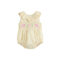 Load image into Gallery viewer, Yellow Petal Collared Smocked Bubble Romper